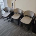 Grey Fabric Black Frame Office Guest Stacking Chair